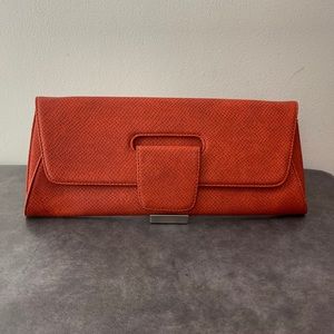 ORANGE EMBOSSED OVERSIZED CLUTCH